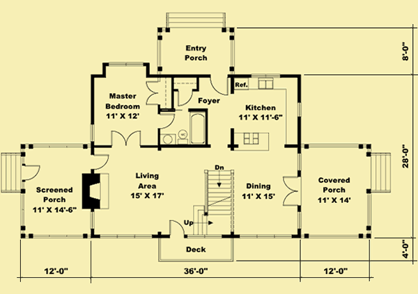 Main Level Floor Plans For Okoboji Cabin