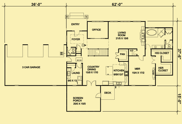 Ranch House Plans For A Passive Solar 1 Bedroom Home