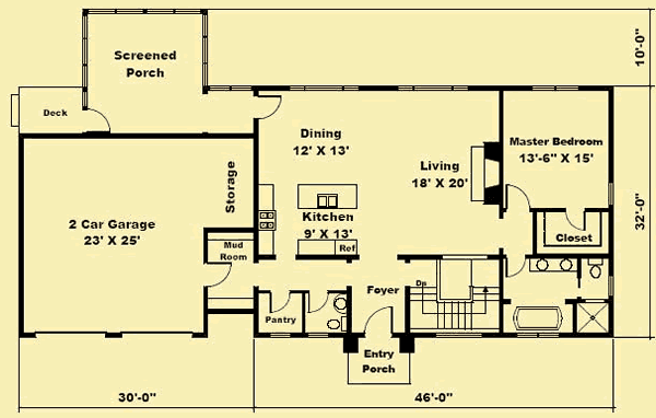 Main Level Floor Plans For Pepin Cottage