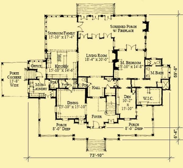 Main Level Floor Plans For Plantation Style with a View