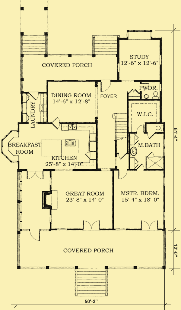 Main Level Floor Plans For Porches Galore