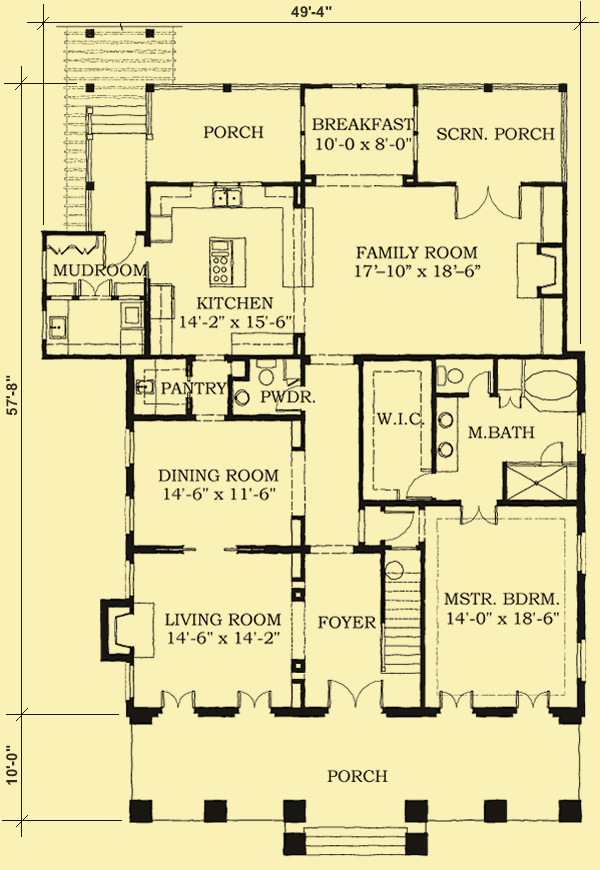 Main Level Floor Plans For Porches Up & Down