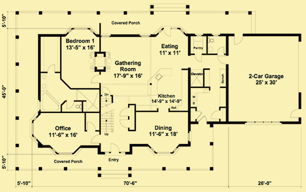 Main Level Floor Plans For Quintessential Farmhouse