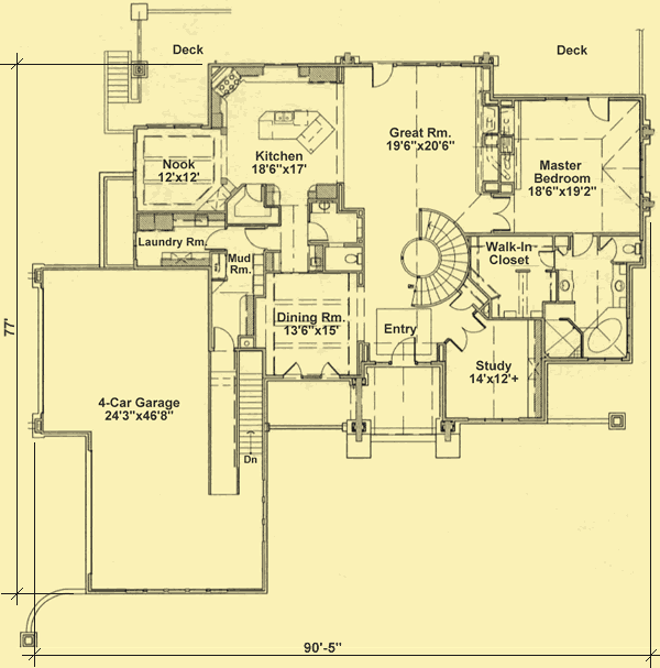 Main Level Floor Plans For Ranch-Style Craftsman