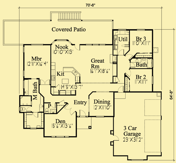 3 Bedroom House Plans Single Story