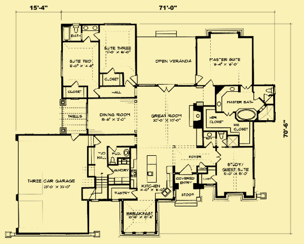 Main Level Floor Plans For Southern Comfort