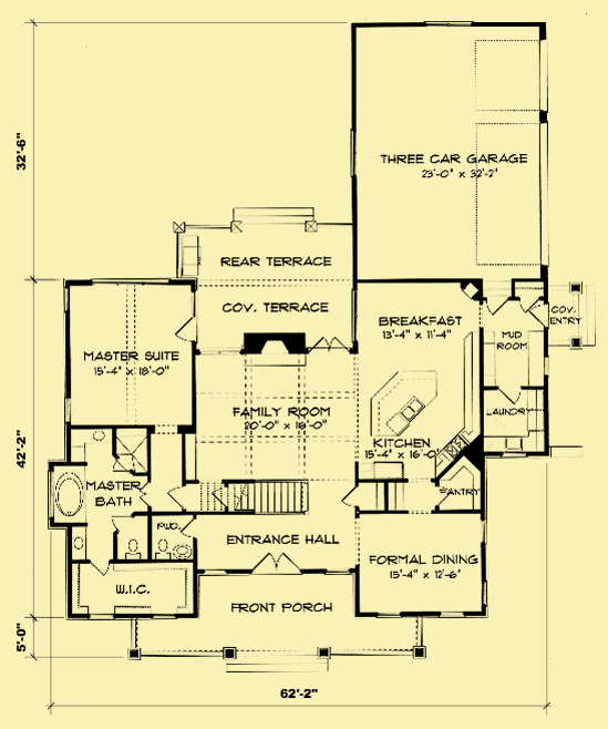 Main Level Floor Plans For Southern Craftsman