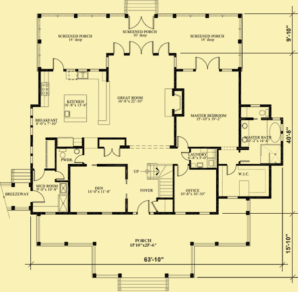 Main Level Floor Plans For Southern Revival 2