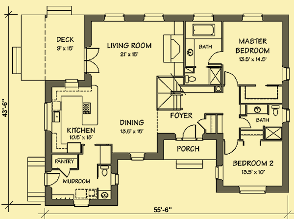 Main Level Floor Plans For Straw Bale Country Home