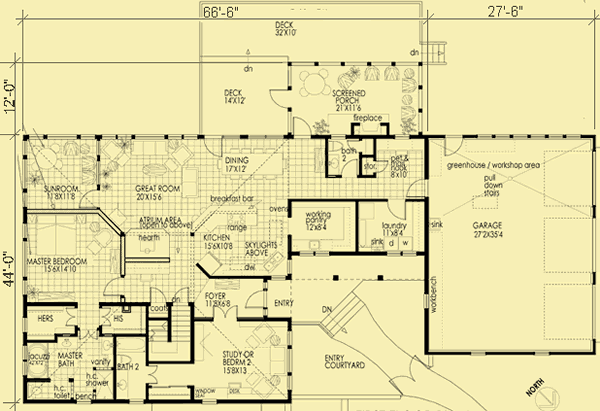 Main Level Floor Plans For Sun-Filled Cottage 2