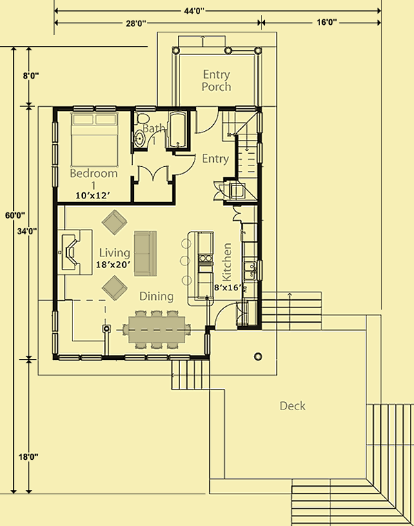 Main Level Floor Plans For The Cottage