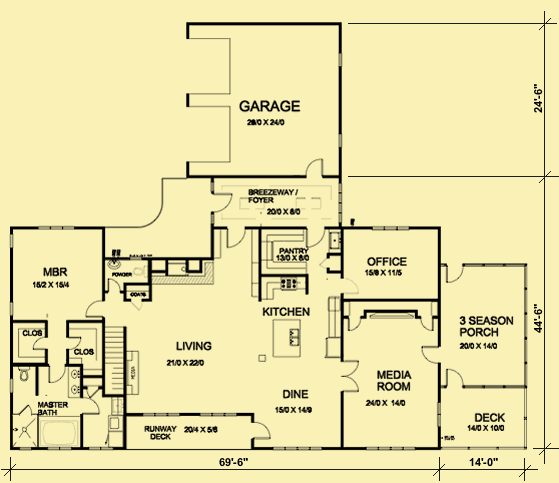 Main Level Floor Plans For Unique Passive Solar Home