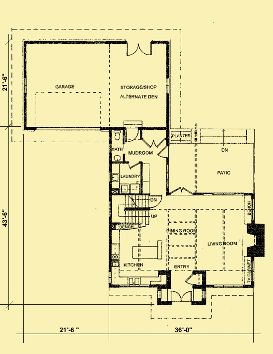 Main Level Floor Plans For Urban Bungalow
