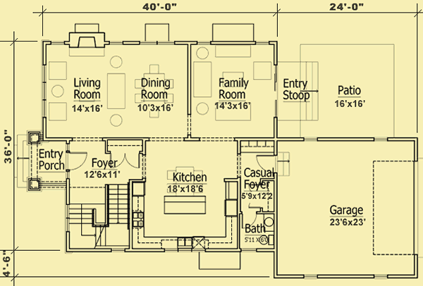 Main Level Floor Plans For Urban Cottage