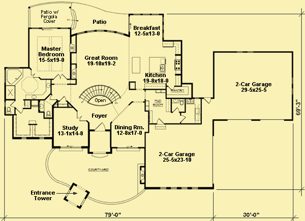 Main Level Floor Plans For Villa Milano