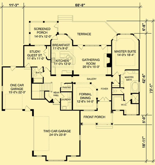 Main Level Floor Plans For Woodside