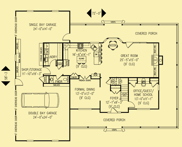 Wrap Around Porch House Plans For A 4, House Plans With Covered Porch