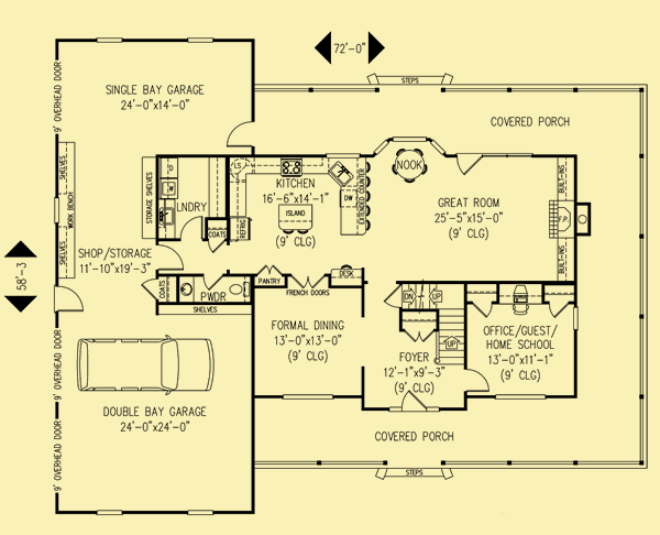 Family Housing With Rural Half -Close DWG Section for AutoCAD • Designs CAD