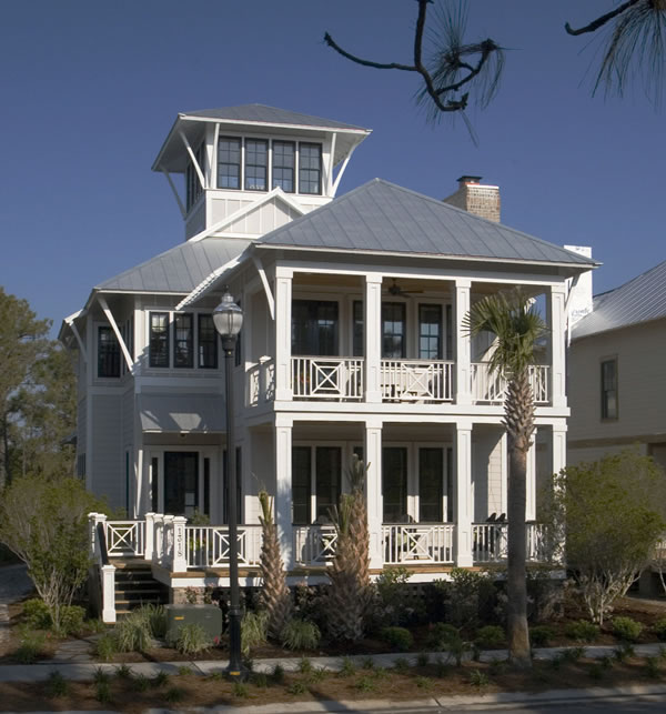 Coastal Beach House Plans 4 Bedrooms 4 Covered Porches