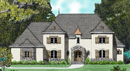 French Country House Plans For A 5 Bedroom 4 Bath Home