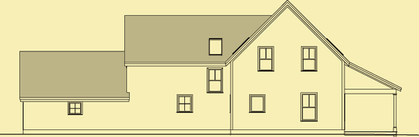 Rear Elevation For A Blue Hill Farmhouse