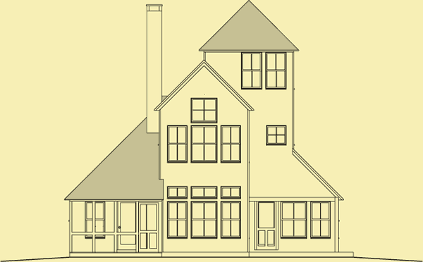 Rear Elevation For A Mountaintop Tower