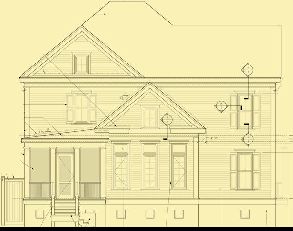 Rear Elevation For A Simple Southern Gem