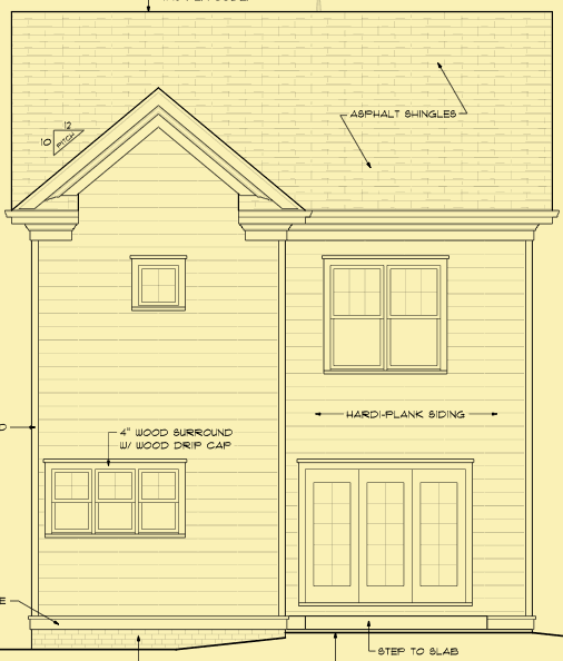 Rear Elevation For Carolina Narrow Lot