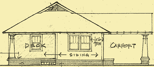 Rear Elevation For City Bungalow 2