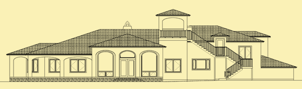 Rear Elevation For Contemporary Mission Style