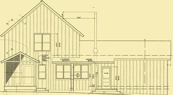Rear Elevation For Cottage Revival