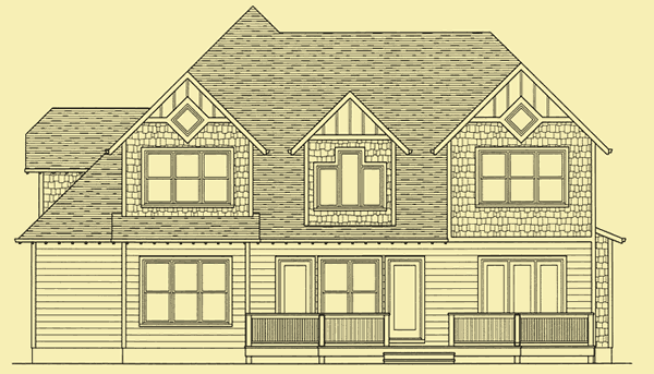 Rear Elevation For Country Tudor