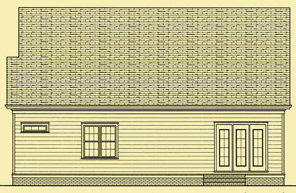 Rear Elevation For Cozy Colonial