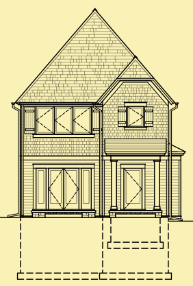 Rear Elevation For Distinctive Urban Cottage