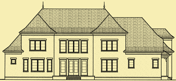 Rear Elevation For French Country Manor