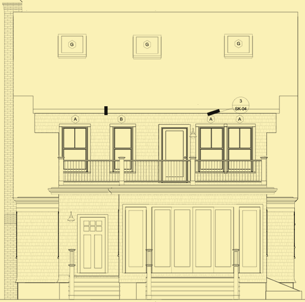 Rear Elevation For Gambrel House