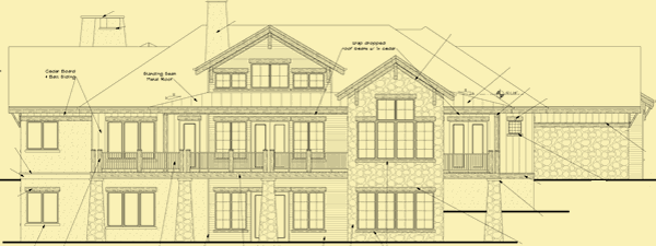 Rear Elevation For Hillside View