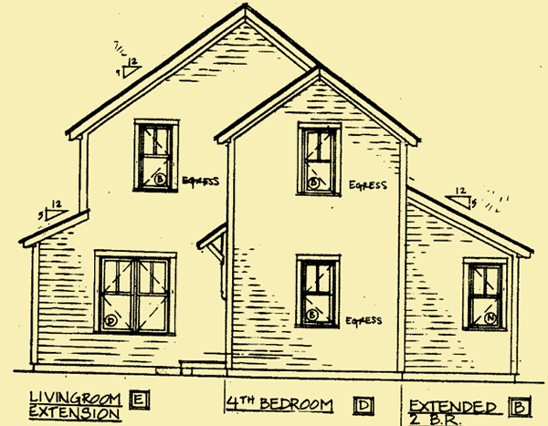 Rear Elevation For Island CoHousing