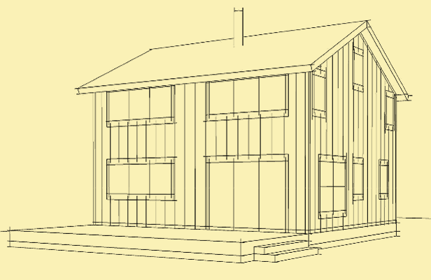 Rear Elevation For Justin's Eco Cabin