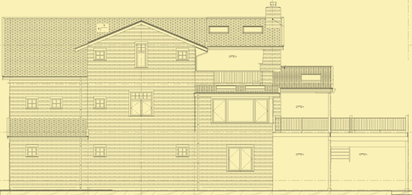 Rear Elevation For Lake Cabin 2