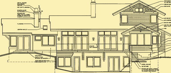 Rear Elevation For Lakeview Court