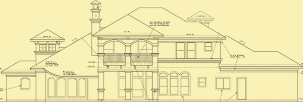 Rear Elevation For Mediterranean Style Villa