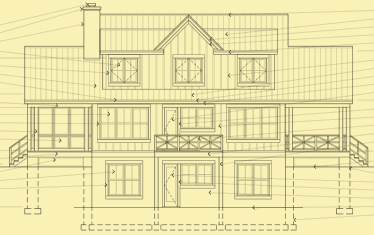 Rear Elevation For Okoboji Cabin