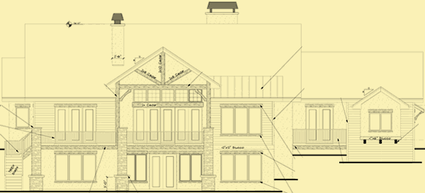 Rear Elevation For One Floor With Walk-Out Lower
