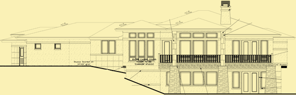 Rear Elevation For One Story Contemporary