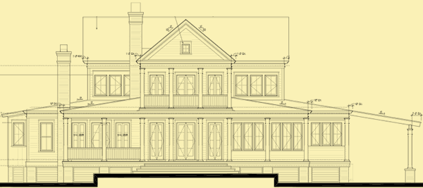 Rear Elevation For Plantation Style with a View