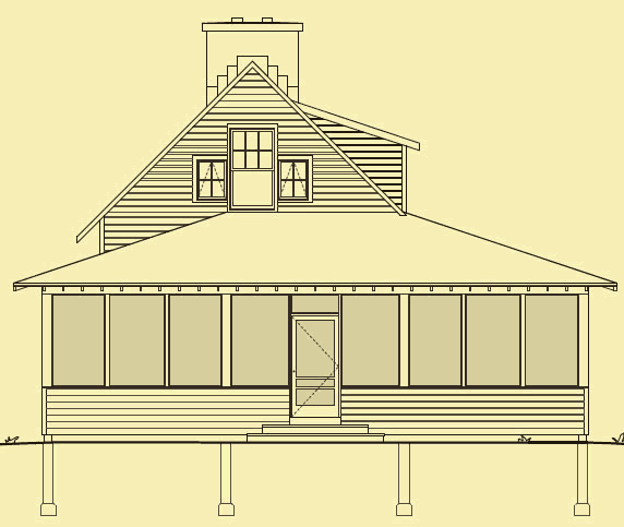 Rear Elevation For Porch Cabin 2