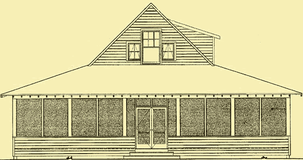 Rear Elevation For Porch Cabin