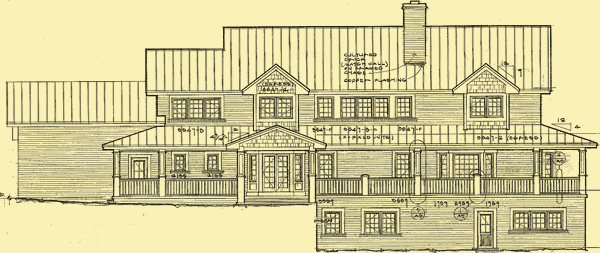 Rear Elevation For Quintessential Farmhouse