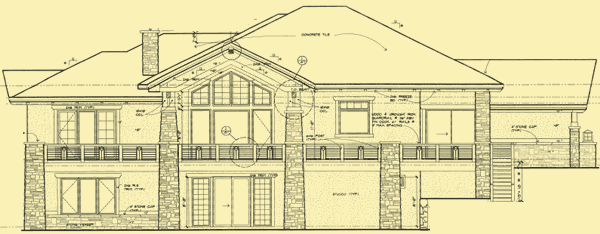Rear Elevation For Ranch-Style Craftsman